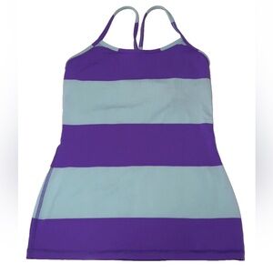 Lululemon Athletica Fitted Purple and Blue built in bra Tank Top sz 8